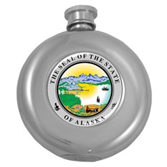 State Seal Of Alaska  Round Hip Flask (5 Oz) by abbeyz71