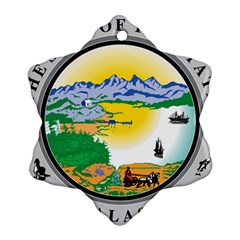 State Seal Of Alaska  Snowflake Ornament (two Sides) by abbeyz71