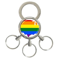 Usa Lgbt Flag Map 3-ring Key Chains by abbeyz71