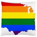 USA LGBT Flag Map Large Cushion Case (Two Sides) Front