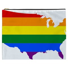 Usa Lgbt Flag Map Cosmetic Bag (xxxl) by abbeyz71