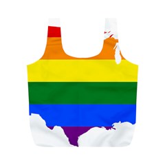 Usa Lgbt Flag Map Full Print Recycle Bag (m)