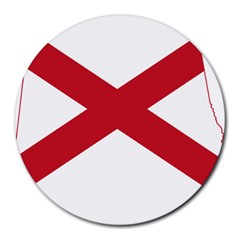 Flag Map Of Alabama Round Mousepads by abbeyz71