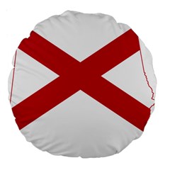 Flag Map Of Alabama Large 18  Premium Flano Round Cushions by abbeyz71