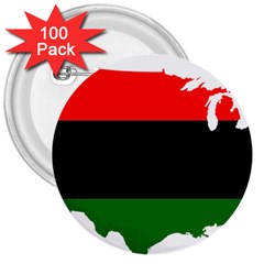 Pan-african Flag Map Of United States 3  Buttons (100 Pack)  by abbeyz71
