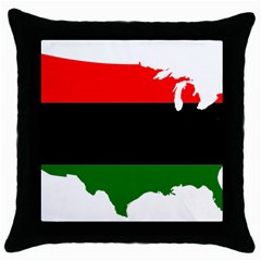 Pan-african Flag Map Of United States Throw Pillow Case (black) by abbeyz71