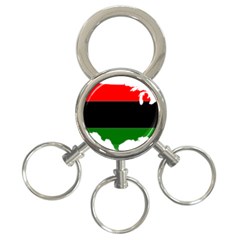 Pan-african Flag Map Of United States 3-ring Key Chains by abbeyz71