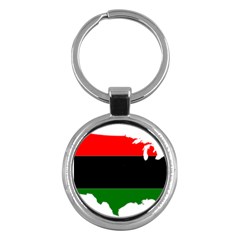 Pan-african Flag Map Of United States Key Chains (round)  by abbeyz71