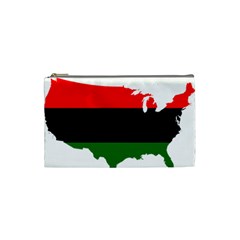 Pan-african Flag Map Of United States Cosmetic Bag (small) by abbeyz71