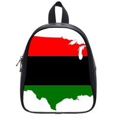 Pan-african Flag Map Of United States School Bag (small) by abbeyz71