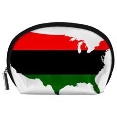 Pan-african Flag Map Of United States Accessory Pouch (large) by abbeyz71