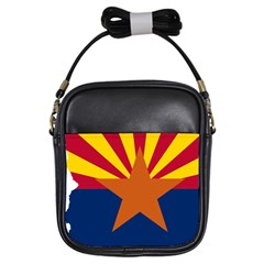 Flag Map Of Arizona Girls Sling Bag by abbeyz71