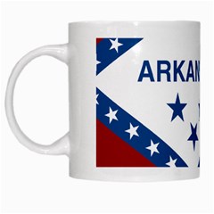 Flag Map Of Arkansas White Mugs by abbeyz71