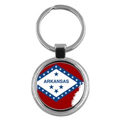 Flag Map Of Arkansas Key Chains (round)  by abbeyz71