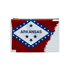 Flag Map Of Arkansas Cosmetic Bag (medium) by abbeyz71