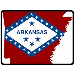 Flag Map Of Arkansas Fleece Blanket (large)  by abbeyz71