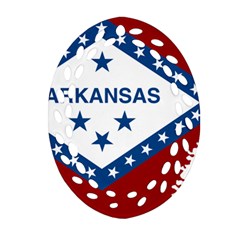 Flag Map Of Arkansas Oval Filigree Ornament (two Sides) by abbeyz71