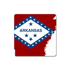 Flag Map Of Arkansas Square Magnet by abbeyz71