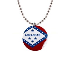 Flag Map Of Arkansas Button Necklaces by abbeyz71