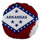 Flag Map Of Arkansas Large 18  Premium Round Cushions Front