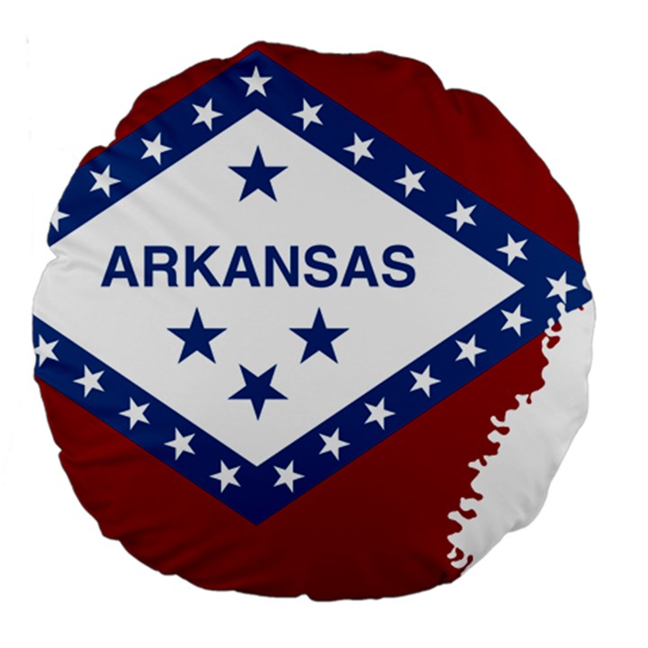 Flag Map Of Arkansas Large 18  Premium Round Cushions