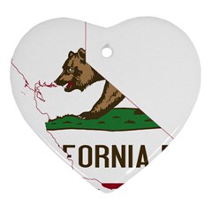 California Flag Map Heart Ornament (two Sides) by abbeyz71