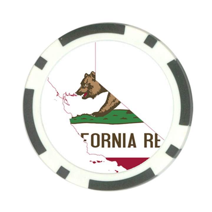 California Flag Map Poker Chip Card Guard