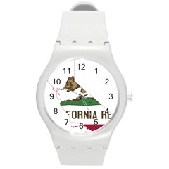 California Flag Map Round Plastic Sport Watch (m) by abbeyz71