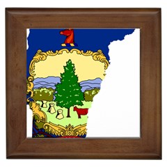 Flag Map Of Vermont Framed Tiles by abbeyz71