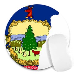 Flag Map Of Vermont Round Mousepads by abbeyz71