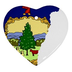 Flag Map Of Vermont Ornament (heart) by abbeyz71