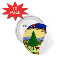 Flag Map Of Vermont 1 75  Buttons (10 Pack) by abbeyz71
