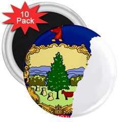 Flag Map Of Vermont 3  Magnets (10 Pack)  by abbeyz71