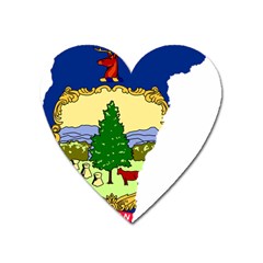 Flag Map Of Vermont Heart Magnet by abbeyz71