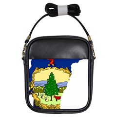 Flag Map Of Vermont Girls Sling Bag by abbeyz71