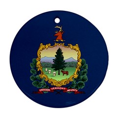Flag Of Vermont Round Ornament (two Sides) by abbeyz71