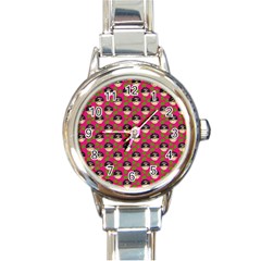 Frida Pink Round Italian Charm Watch by snowwhitegirl