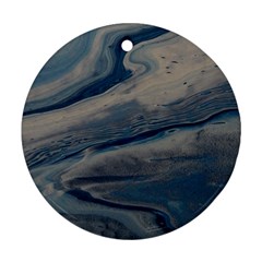 Blue Ice 2 Round Ornament (two Sides) by WILLBIRDWELL