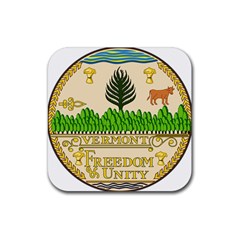 Great Seal Of Vermont Rubber Coaster (square)  by abbeyz71