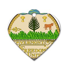 Great Seal Of Vermont Dog Tag Heart (two Sides) by abbeyz71