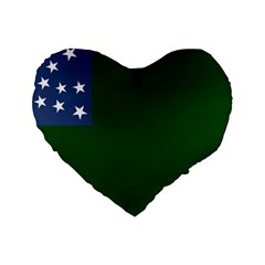 Flag Of Vermont Republic, 1777-1791 Standard 16  Premium Heart Shape Cushions by abbeyz71