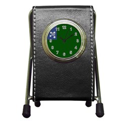 Flag Of The Green Mountain Boys Pen Holder Desk Clock by abbeyz71