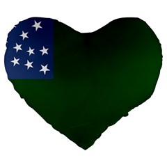 Flag Of The Green Mountain Boys Large 19  Premium Flano Heart Shape Cushions by abbeyz71