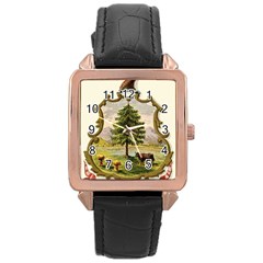 Coat Of Arms Of Vermont Rose Gold Leather Watch  by abbeyz71