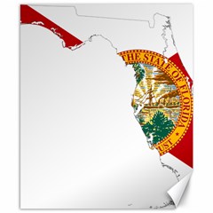 Flag Map of Florida  Canvas 8  x 10 