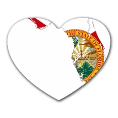 Flag Map of Florida  Heart Mousepads