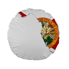 Flag Map Of Florida  Standard 15  Premium Round Cushions by abbeyz71