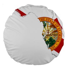 Flag Map Of Florida  Large 18  Premium Round Cushions by abbeyz71