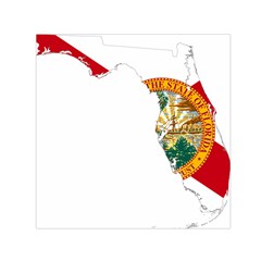 Flag Map Of Florida  Small Satin Scarf (square) by abbeyz71