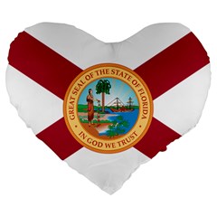 Flag Of Florida, 1900-1985 Large 19  Premium Flano Heart Shape Cushions by abbeyz71